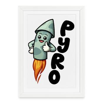 Pyro Pyrotechnie Station de Football Bloc Ultras - Affiche encadrée (27 × 37 cm) - blanc - Devant