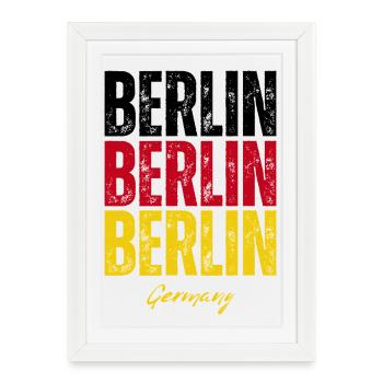 Berlin, Allemagne, mémoire de Berlin - Affiche encadrée (27 × 37 cm) - blanc - Devant