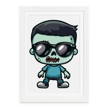 Zombie Halloween - Affiche encadrée (27 × 37 cm) - blanc - Devant