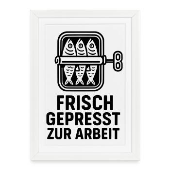 Transports en commun Fraîchement pressé au travail - Affiche encadrée (27 × 37 cm) - blanc - Devant
