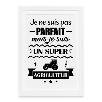 Super Farmer Farm Field Tractor - Framed poster (27 × 37 cm) - white - Front