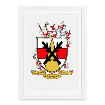 Fortuna Coat of Arms Shield with Helmet - Framed poster (27 × 37 cm) - white - Front