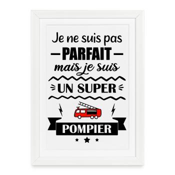 Super Firefighter Fire Hero Fire Truck - Framed poster (27 × 37 cm) - white - Front