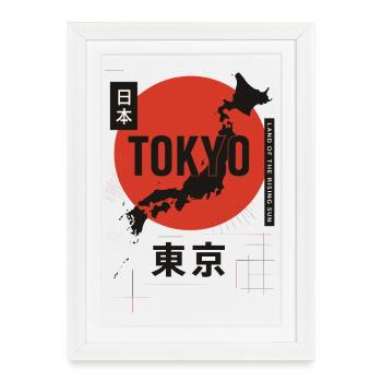 Tokyo Red Sun Silhouette - Framed poster (27 × 37 cm) - white - Front