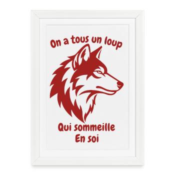 Sleeping Inner Wolf - Framed poster (27 × 37 cm) - white - Front