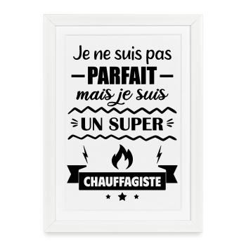 Not perfect but great heating engineer - Framed poster (27 × 37 cm) - white - Front