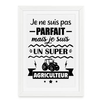Not perfect but great farmer tractor - Framed poster (27 × 37 cm) - white - Front