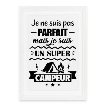 Pas parfait mais super campeur - Affiche encadrée (27 × 37 cm) - blanc - Devant