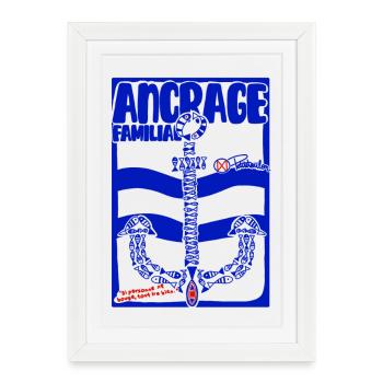 Ancrage Familial Marin Famille - Affiche encadrée (27 × 37 cm) - blanc - Devant