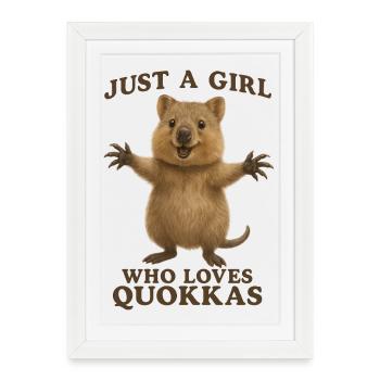 Juste une fille qui aime les quokkas - Affiche encadrée (27 × 37 cm) - blanc - Devant