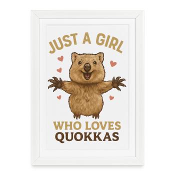 Juste une fille qui aime les quokkas - Affiche encadrée (27 × 37 cm) - blanc - Devant