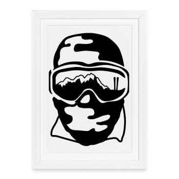 Lunettes de ski - Affiche encadrée (27 × 37 cm) - blanc - Devant