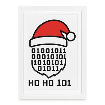 Christmas Code with Santa Hat - Framed poster (27 × 37 cm) - white - Front