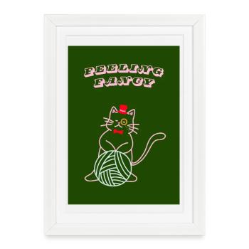 Chat qui se sent chic - Affiche encadrée (27 × 37 cm) - blanc - Devant