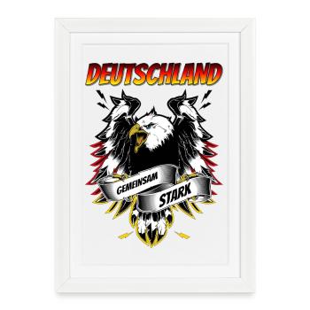 Germany Strong Together Eagles - Framed poster (27 × 37 cm) - white - Front