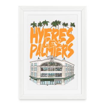 Hyeres Palmiers Graffiti - Framed poster (27 × 37 cm) - white - Front
