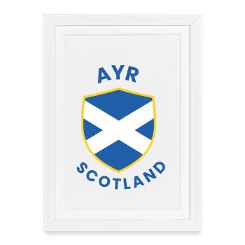 Emblème d’Ayr en Écosse - Affiche encadrée (27 × 37 cm) - blanc - Devant