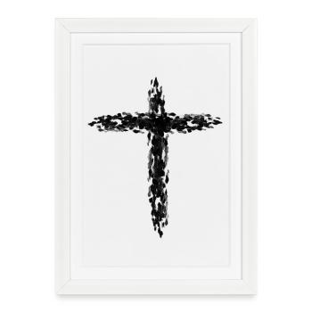 Croix de Jésus - Affiche encadrée (27 × 37 cm) - blanc - Devant