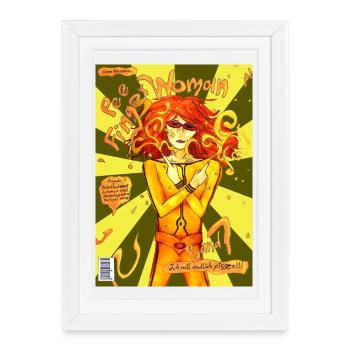 Femme Doigt-de-Moule - Affiche encadrée (27 × 37 cm) - blanc - Devant