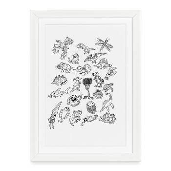 Dinosaur Fossil Trilobite Geology Paleontology - Framed poster (27 × 37 cm) - white - Front