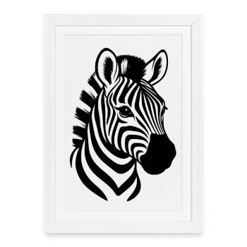Zebra Head - Zebra - Framed poster (27 × 37 cm) - white - Front