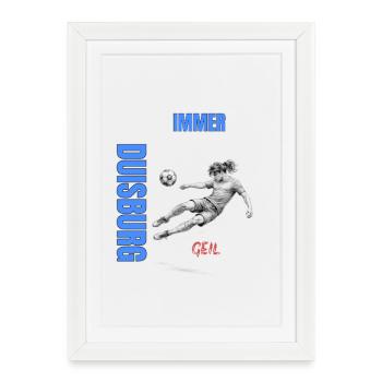 Toujours un coup de pied de football DUISBURG - Affiche encadrée (27 × 37 cm) - blanc - Devant