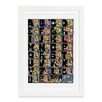 Alphabet des doigts allemand 3 / - Affiche encadrée (27 × 37 cm) - blanc - Devant