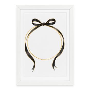 Circle Bow Black Gold Personalizable - Framed poster (27 × 37 cm) - white - Front