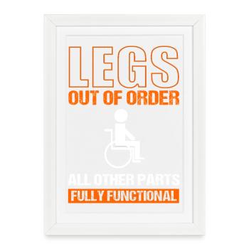 fauteuil roulant - Affiche encadrée (27 × 37 cm) - blanc - Devant
