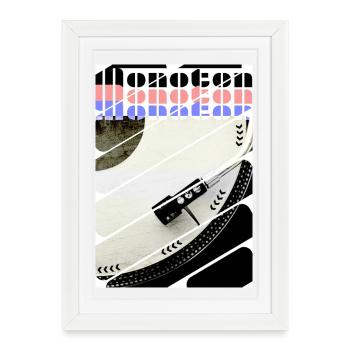 Le son mono - Vinyle rotatif - Affiche encadrée (27 × 37 cm) - blanc - Devant