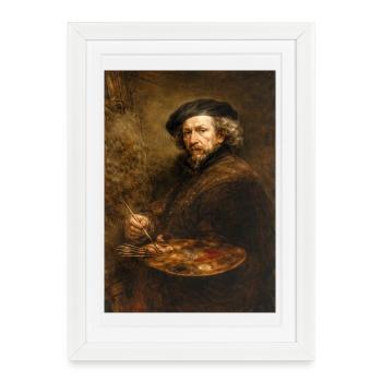Old Master with Palette - Framed poster (27 × 37 cm) - white - Front