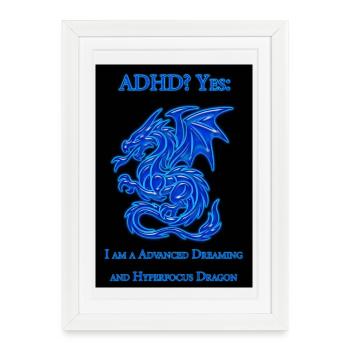 ADHD-Dragon - Framed poster (27 × 37 cm) - white - Front