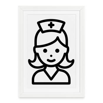 infirmière - Affiche encadrée (27 × 37 cm) - blanc - Devant