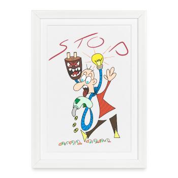 Stop à l'augmentation de l'énergie. - Affiche encadrée (27 × 37 cm) - blanc - Devant