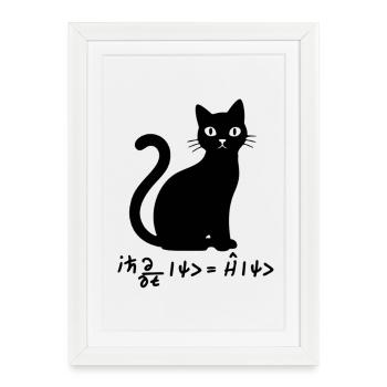 Schödinger's equation - Framed poster (27 × 37 cm) - white - Front
