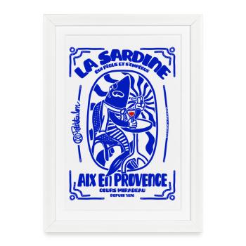 Sardine Aix En Provence - Affiche encadrée (27 × 37 cm) - blanc - Devant