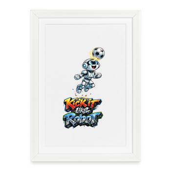 Robot d’en-tête - Affiche encadrée (27 × 37 cm) - blanc - Devant