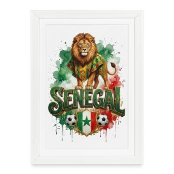 Sénégal - Équipe d’Afrique - t-shirt - Afrique - Affiche encadrée (27 × 37 cm) - blanc - Devant
