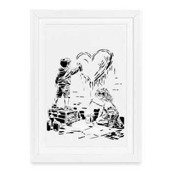 Paint lovers - Affiche encadrée (27 × 37 cm) - blanc - Devant