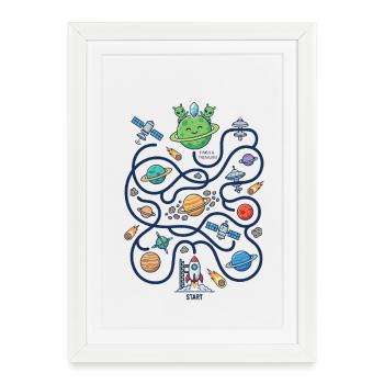 Cosmic Cutie : Labyrinthe Galactique - Affiche encadrée (27 × 37 cm) - blanc - Devant