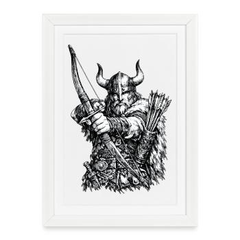 Viking Archer - Affiche encadrée (27 × 37 cm) - blanc - Devant