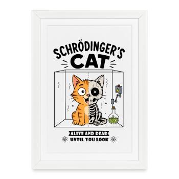 Dual Cat: Life and Death - Framed poster (27 × 37 cm) - white - Front