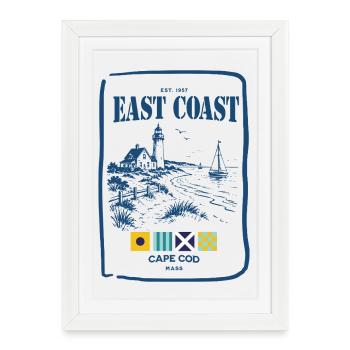 Cape Cod East Coast Lighthouse & Sea - Framed poster (27 × 37 cm) - white - Front