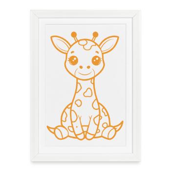 Bébés girafes - Affiche encadrée (27 × 37 cm) - blanc - Devant