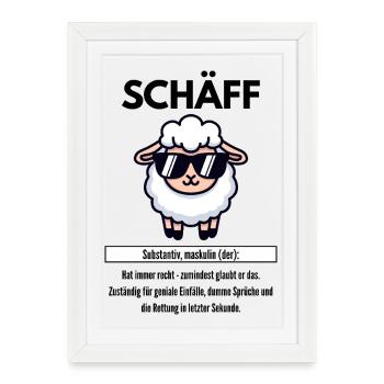 Schäff - Gerahmtes Poster (27 × 37 cm) - Weiß - Vorne