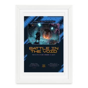 Space Samurai - Battle in the Void - Framed poster (27 × 37 cm) - white - Front