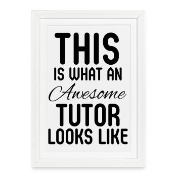 Tutor Math English STEM Teacher Gift - Framed poster (27 × 37 cm) - white - Front
