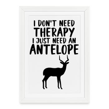 Safari de l’antilope - Affiche encadrée (27 × 37 cm) - blanc - Devant