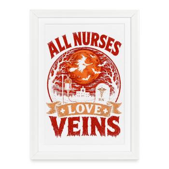 Infirmière Infirmière Halloween - Affiche encadrée (27 × 37 cm) - blanc - Devant