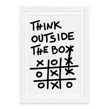 Denk außerhalb der Box-Bahn - Gerahmtes Poster (27 × 37 cm) - Weiß - Vorne